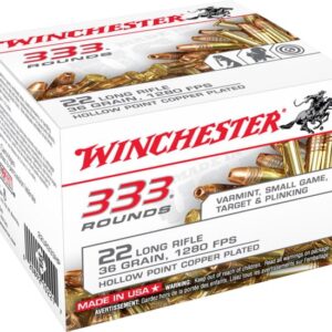 Winchester 333 .22 Long Rifle 36 grain Copper Plated Hollow Point Rimfire Ammunition 500 RDS