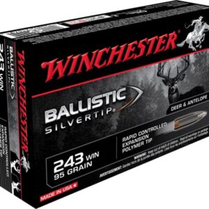 Winchester BALLISTIC SILVERTIP .243 Winchester 95 grain Rapid Expansion Polymer Tip Brass Cased 500 rounds