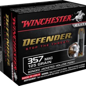 Winchester DEFENDER HANDGUN .357 Magnum 125 grain Bonded Jacketed Hollow Point Brass Cased Centerfire Pistol Ammunition S357MPDB Caliber: .357 Magnum, Number of Rounds: 500