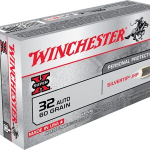Winchester SUPER-X HANDGUN .32 ACP 60 grain Silvertip Jacketed Hollow Point Brass Cased Centerfire Pistol Ammunition X32ASHP Caliber: .32 ACP, Number of Rounds: 500