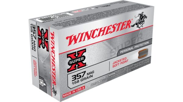 Winchester SUPER-X HANDGUN .357 Magnum 158 grain Jacketed Soft Point Centerfire Pistol Ammunition X3575P Caliber: .357 Magnum, Number of Rounds: 500