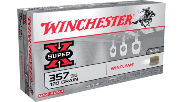 Winchester SUPER-X HANDGUN .357 SIG 125 grain WinClean Enclosed Base Brass Cased 500 rounds