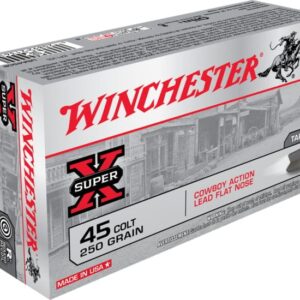 Winchester SUPER -X HANDGUN .45 Colt 250 grain Lead Flat Nose Brass Cased Centerfire Pistol Ammunition  500 ROUNDS