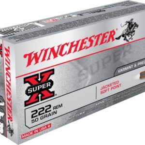 Winchester SUPER-X RIFLE .222 Remington 50 grain Jacketed Soft Point Brass Cased  500 rounds