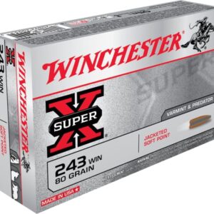 Winchester SUPER-X RIFLE .243 Winchester 80 grain Jacketed Soft Point Brass Cased 500 rounds