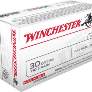 Winchester USA RIFLE .30 Carbine 110 grain Full Metal Jacket Brass Cased 500 rounds
