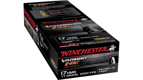 Winchester VARMINT HV .17 Hornady Magnum Rimfire 17 grain Polymer Tip V-Max Rimfire Ammunition 500 ROUNDS