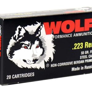Wolf Ammo .223 Remington 55 grain Full Metal Jacket (FMJ) Bimetal  500 rounds