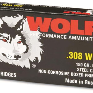 Wolf Ammo Performance .308 Winchester 150 Grain Full Metal Jacket Steel Cased 500 rounds