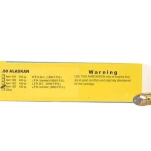 Buffalo Bore Ammunition 50 Alaskan 450 Grain Jacketed Flat Nose Bonded Core Box of 20